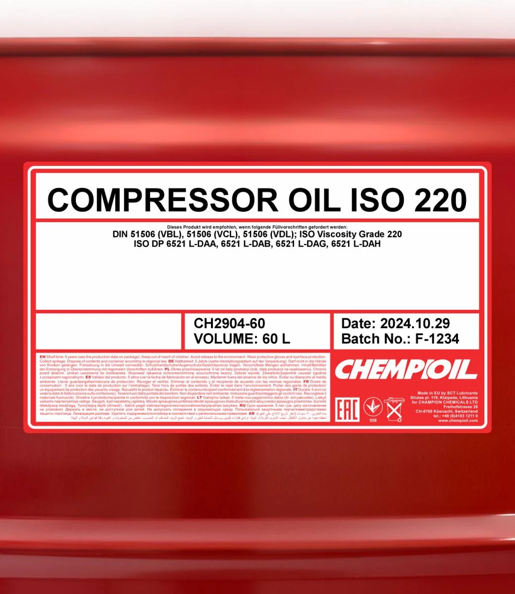 CHEMPIOIL - CH290460 - Kompressoroel ISO 220 60L