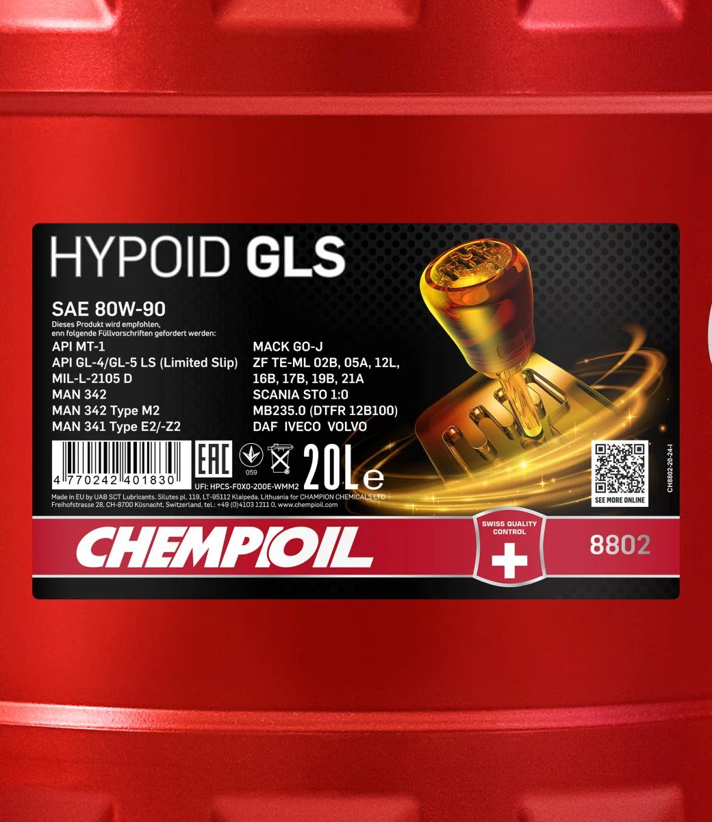 CHEMPIOIL - CH880220 - Hypoid GLS 80W-90 GL-4/5 20L