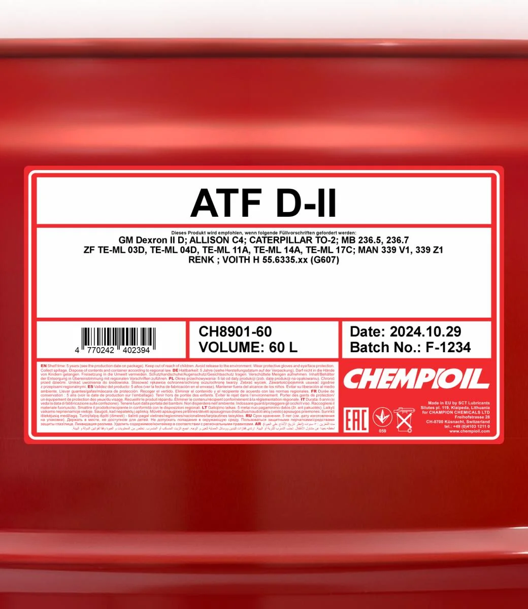 CHEMPIOIL - CH890160 - ATF D-II 60L