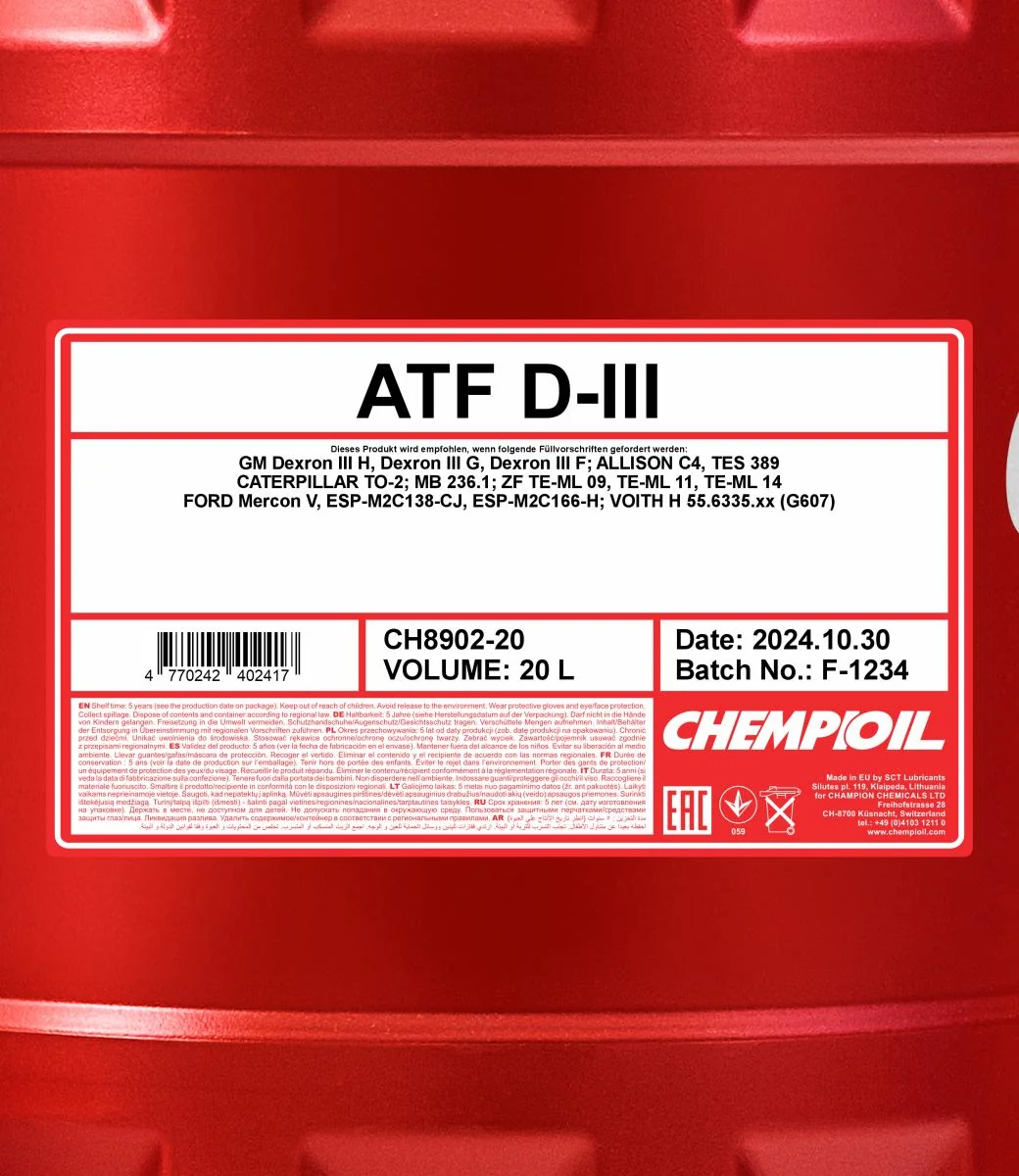 CHEMPIOIL - CH890220 - ATF D-III 20L