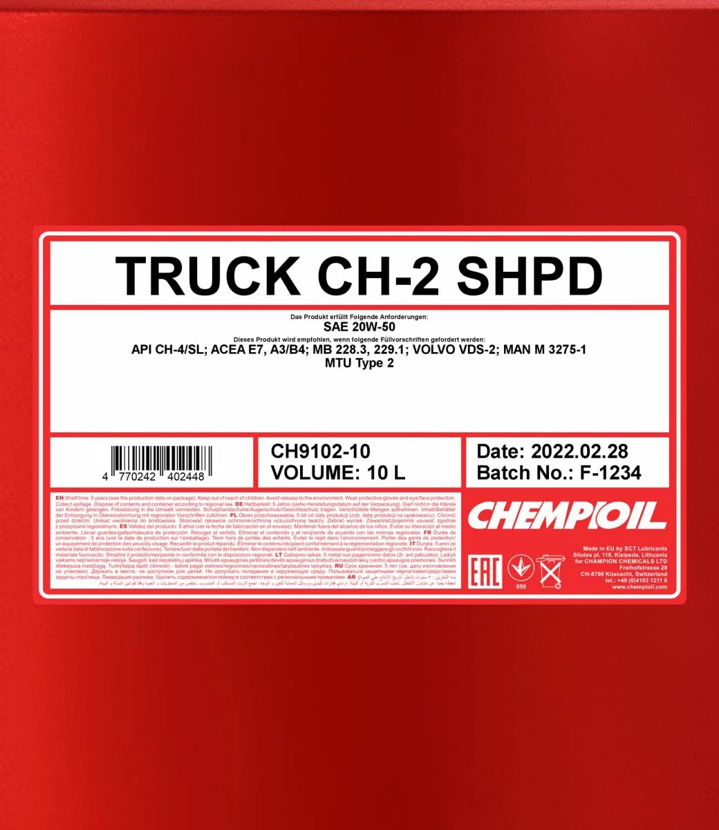 CHEMPIOIL - CH910210 - CH-2 Truck SHPD 20W-50 10L