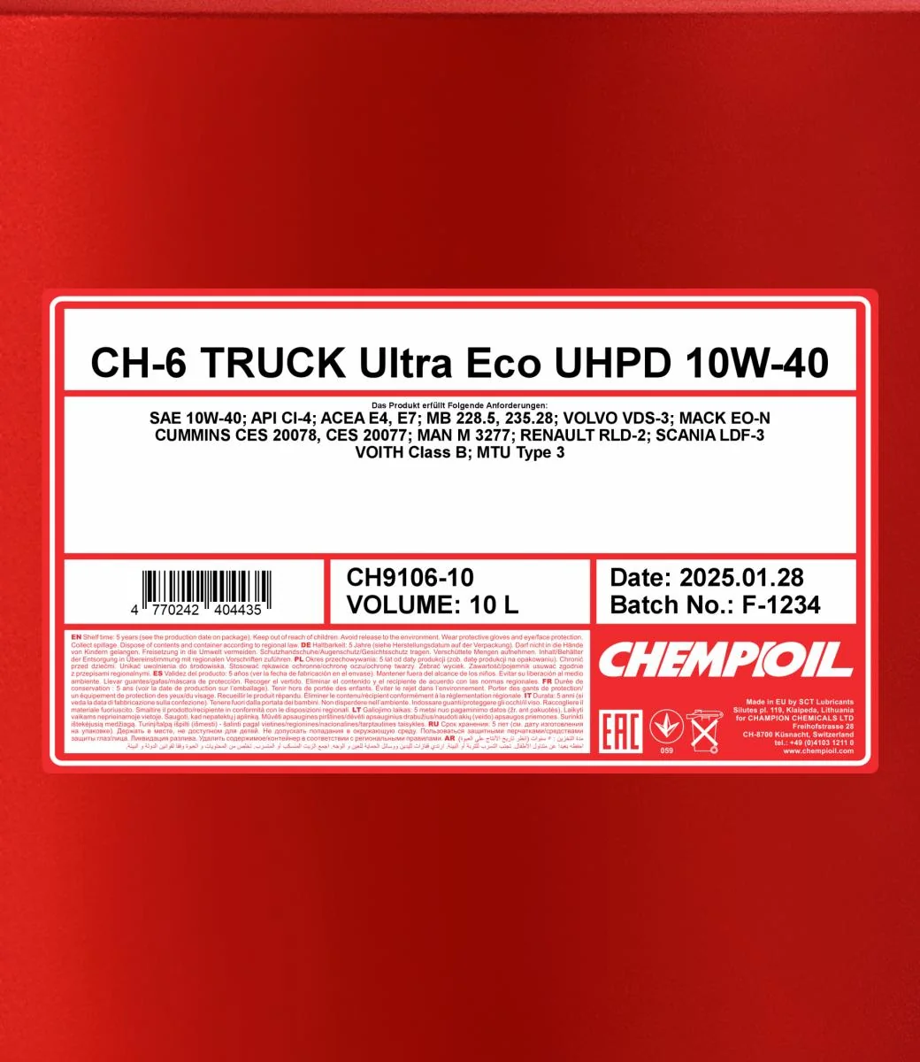 CHEMPIOIL - CH910610 - CH-6 LKW Ultra Eco UHPD 10W-40 10L
