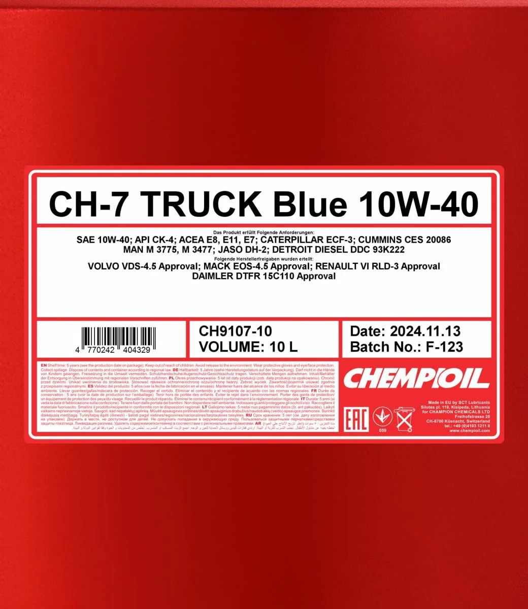 CHEMPIOIL - CH910710 - CH-7 LKW Blue 10W-40 10L