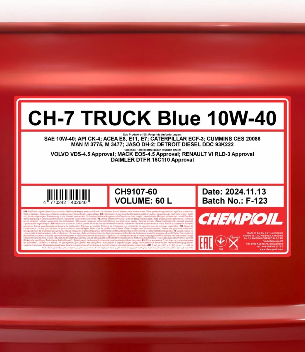 CHEMPIOIL - CH910760 - CH-7 LKW Blue 10W-40 60L