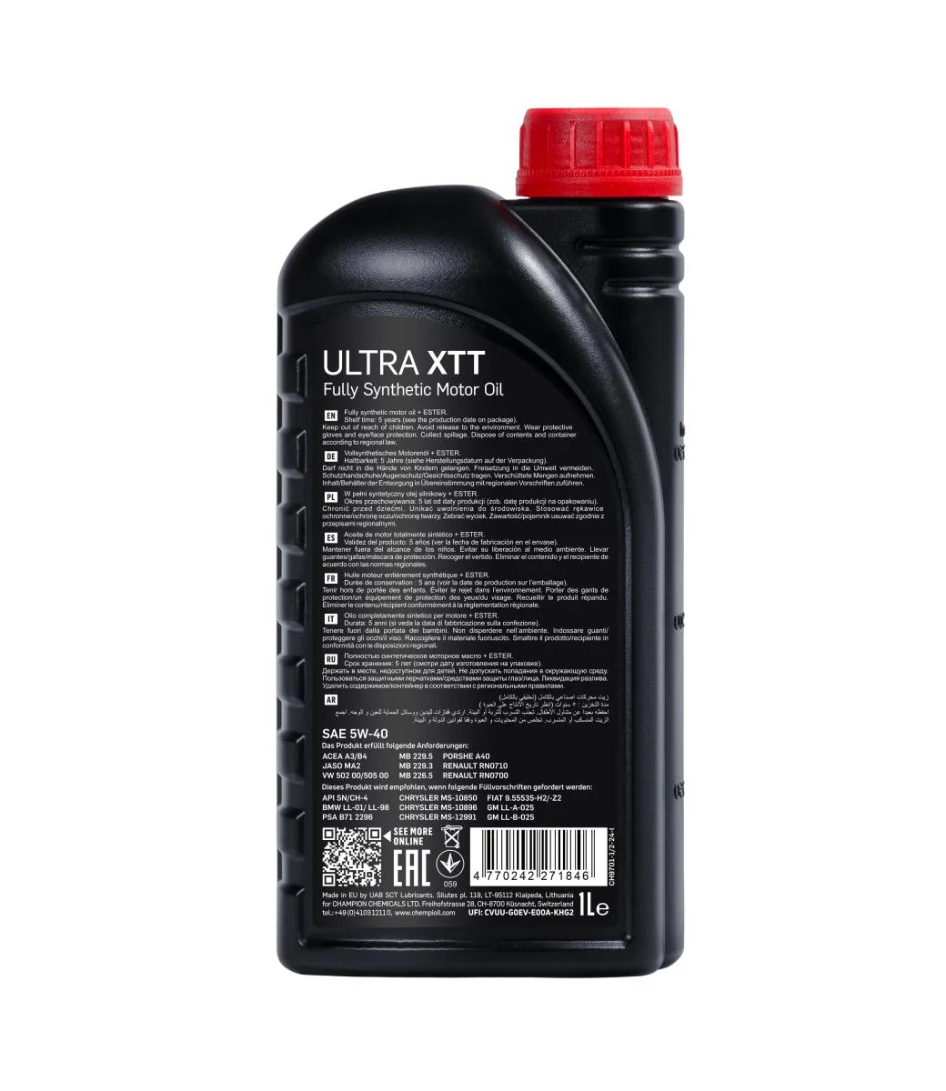 CHEMPIOIL - CH97011 - Ultra XTT 5W-40 1L