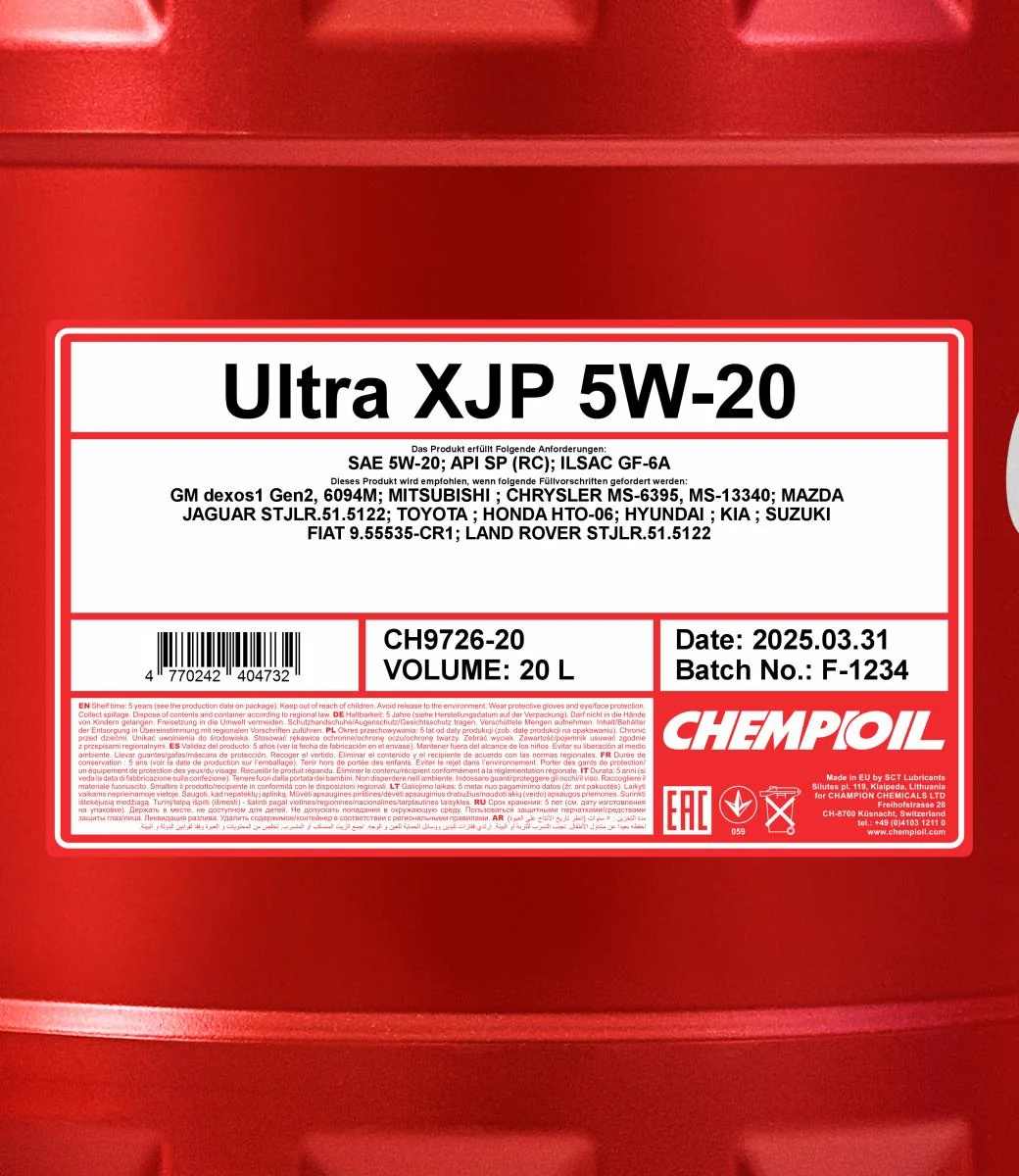 CHEMPIOIL - CH972620 - Ultra XJP 5W-20 20L