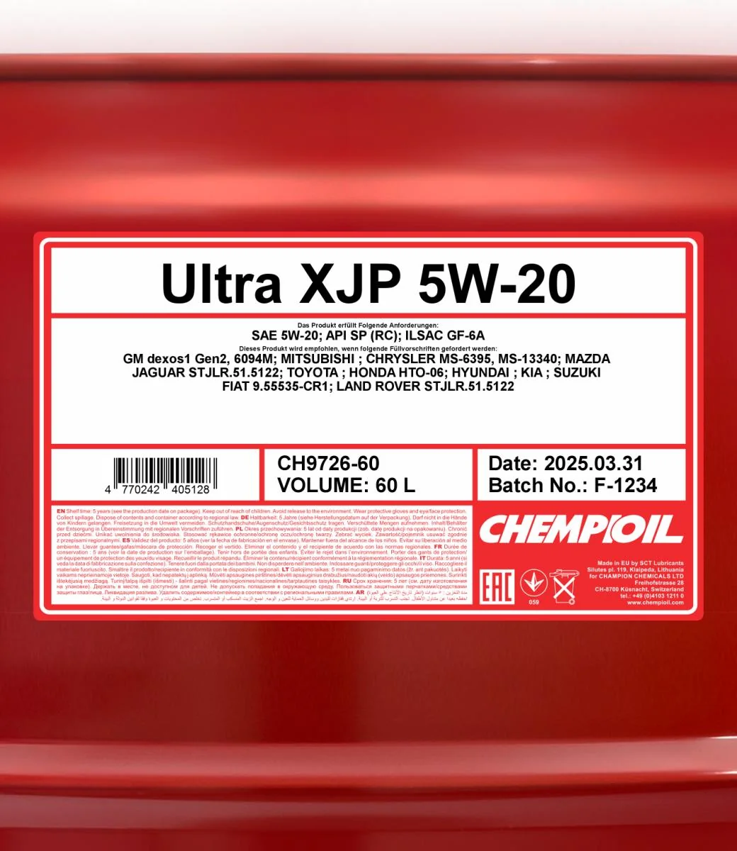 CHEMPIOIL - CH972660 - Ultra XJP 5W-20 60L