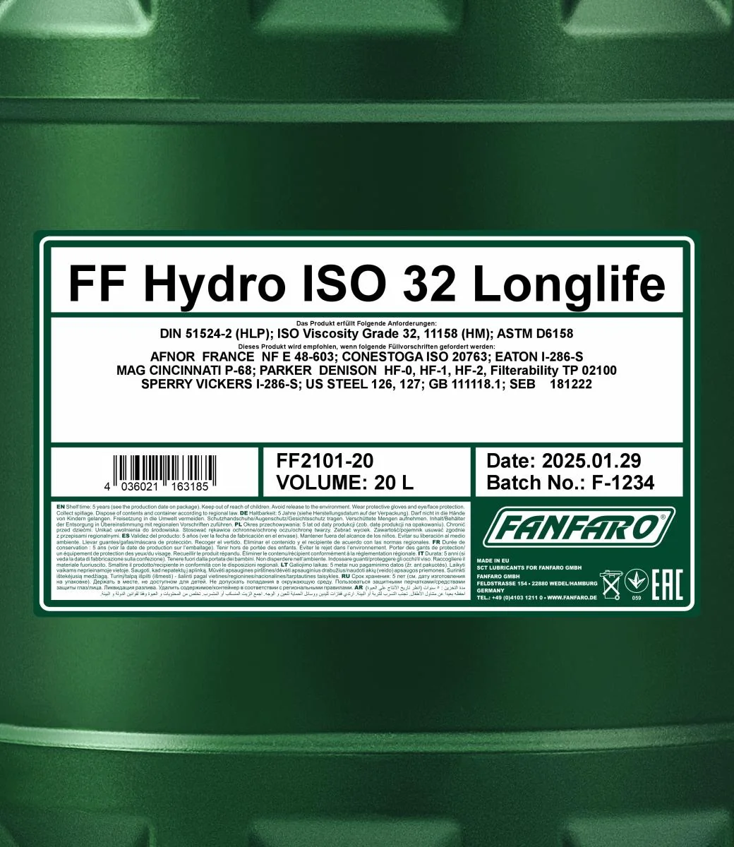 FANFARO - FF210120 - Hydro ISO 32 LONGLIFE 20L