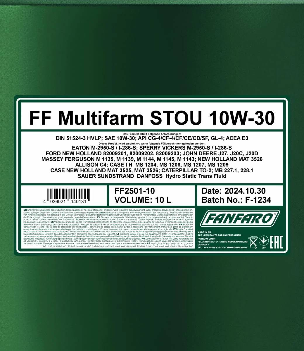 FANFARO - FF250110 - Multifarm STOU 10W-30 10L
