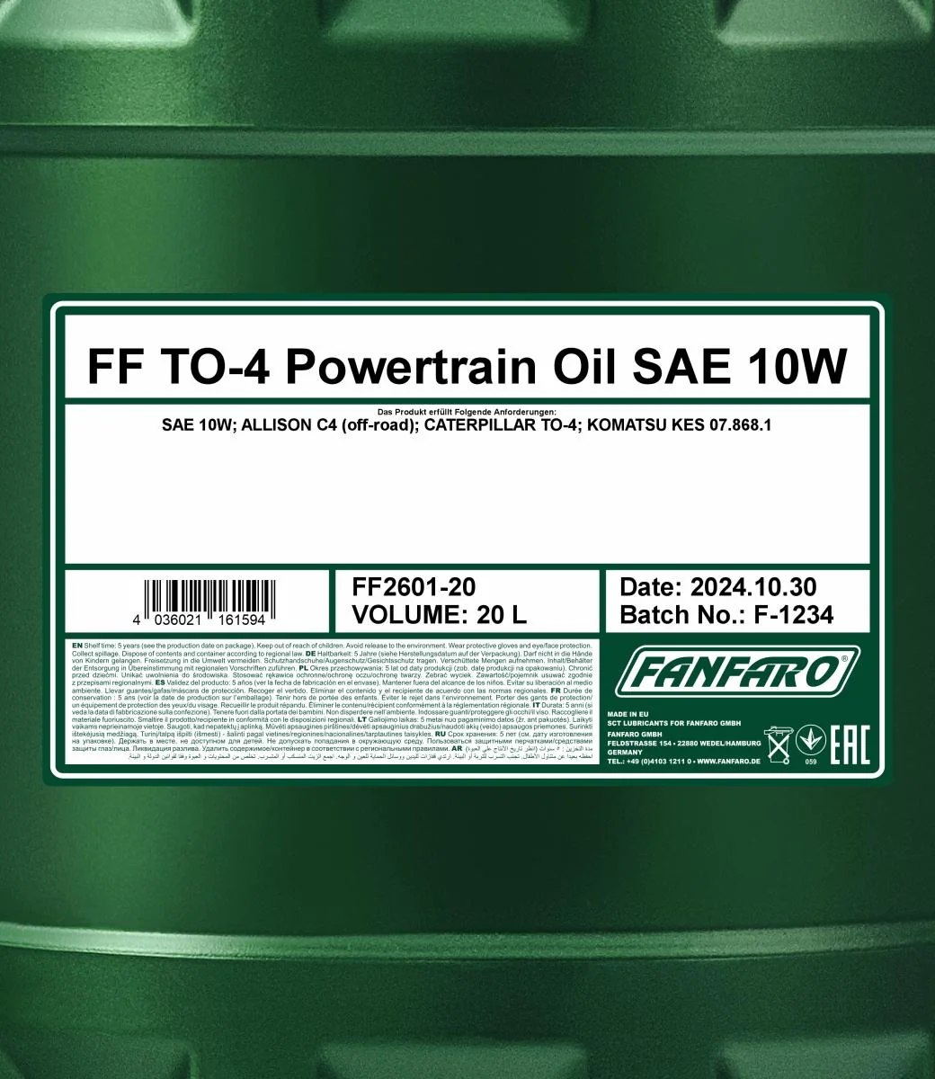 FANFARO - FF260120 - TO-4 Antriebsstrangöl SAE 10W 20L