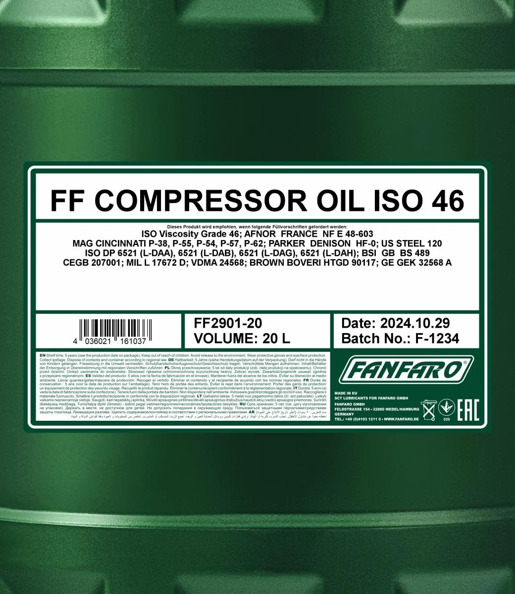 FANFARO - FF290120 - Kompressoroel ISO 46 20L