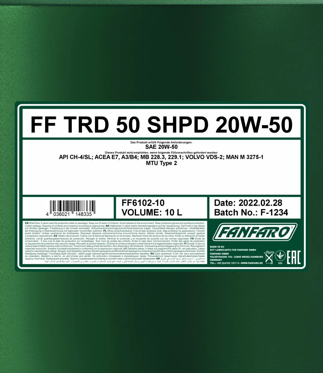 FANFARO - FF610210 - TRD 50 SHPD 20W-50 10L