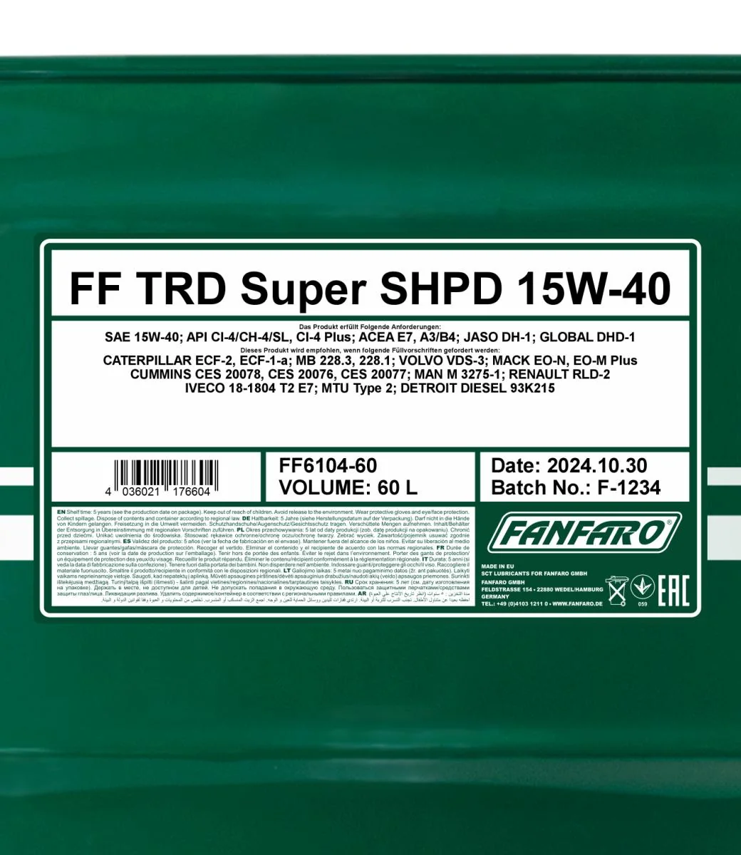 FANFARO - FF610460 - TRD Super SHPD 15W-40 60L