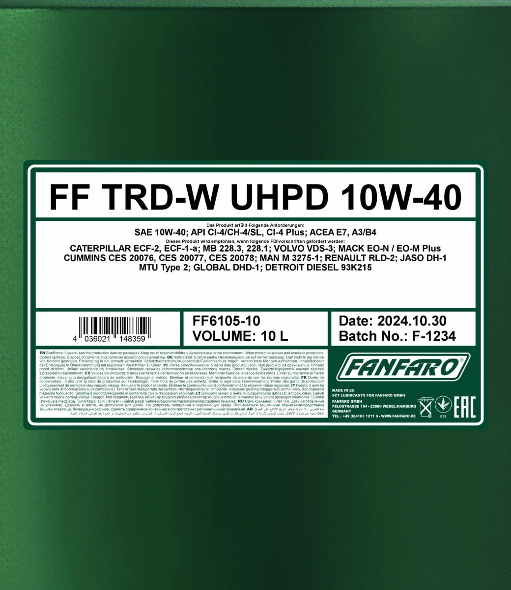 FANFARO - FF610510 - TRD-W UHPD 10W-40 10L