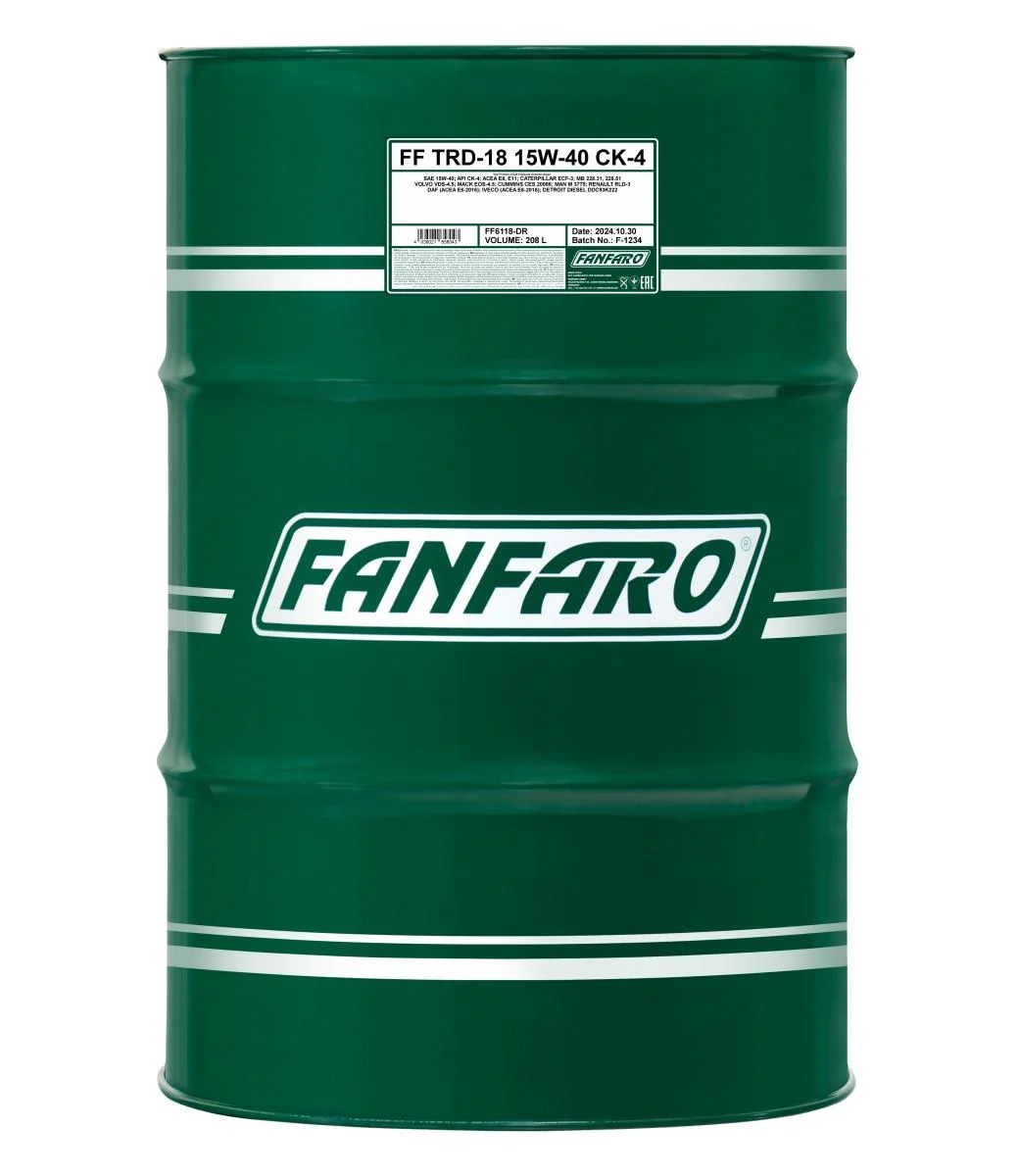 FANFARO - FF6118DR - TRD-18 SHPD 15W-40 208L