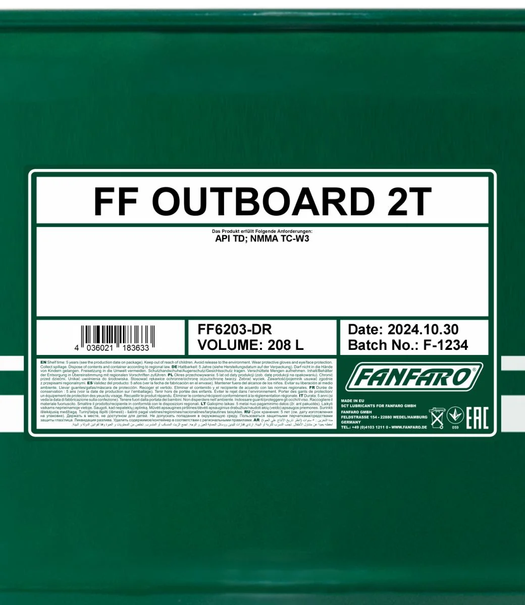 FANFARO - FF6203DR - Außenborder 2T 208L