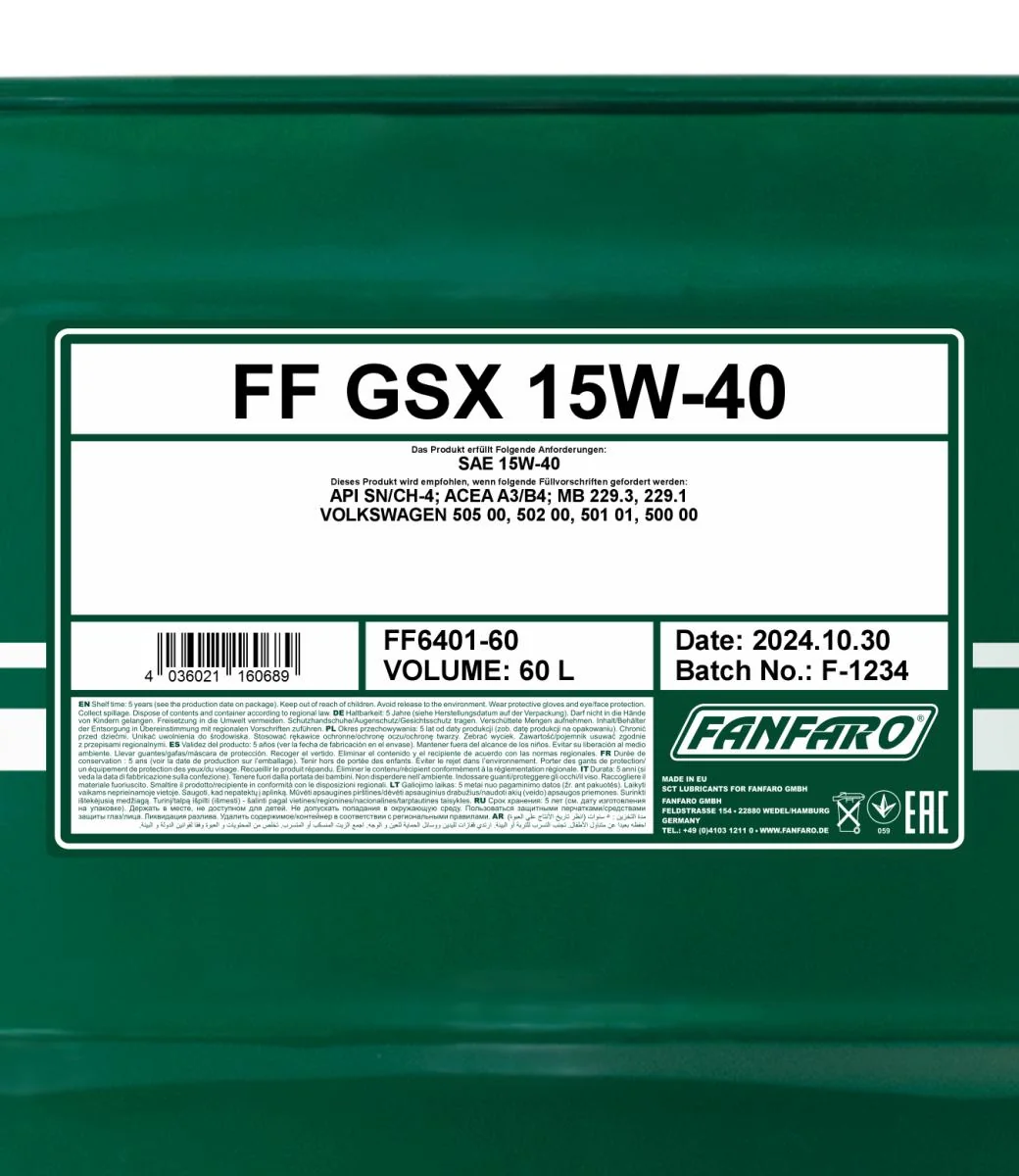 FANFARO - FF640160 - GSX 15W-40 60L
