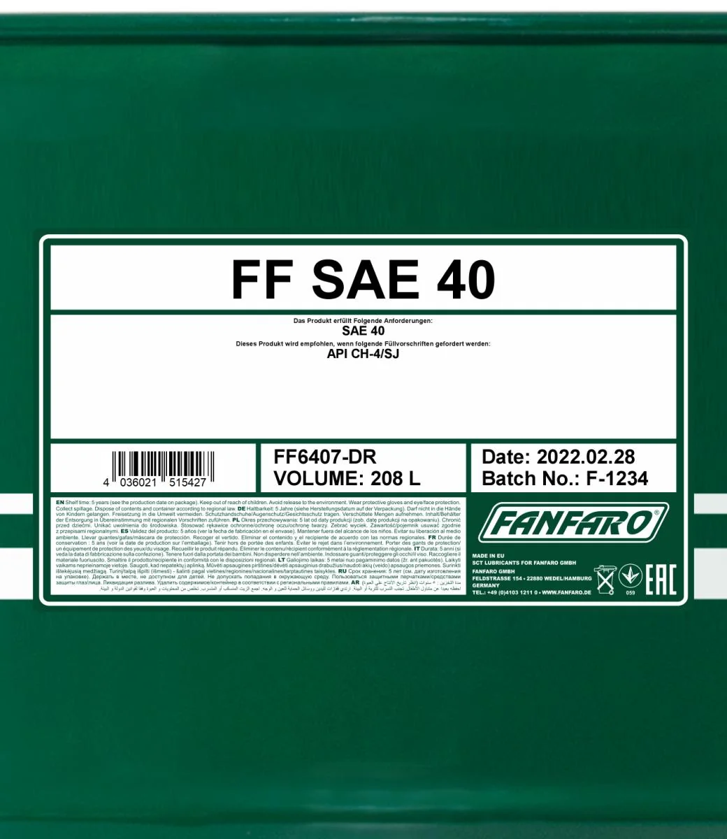 FANFARO - FF6407DR - SAE 40 208L