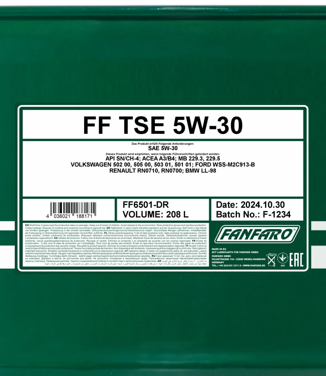 FANFARO - FF6501DR - TSE 5W-30 208L