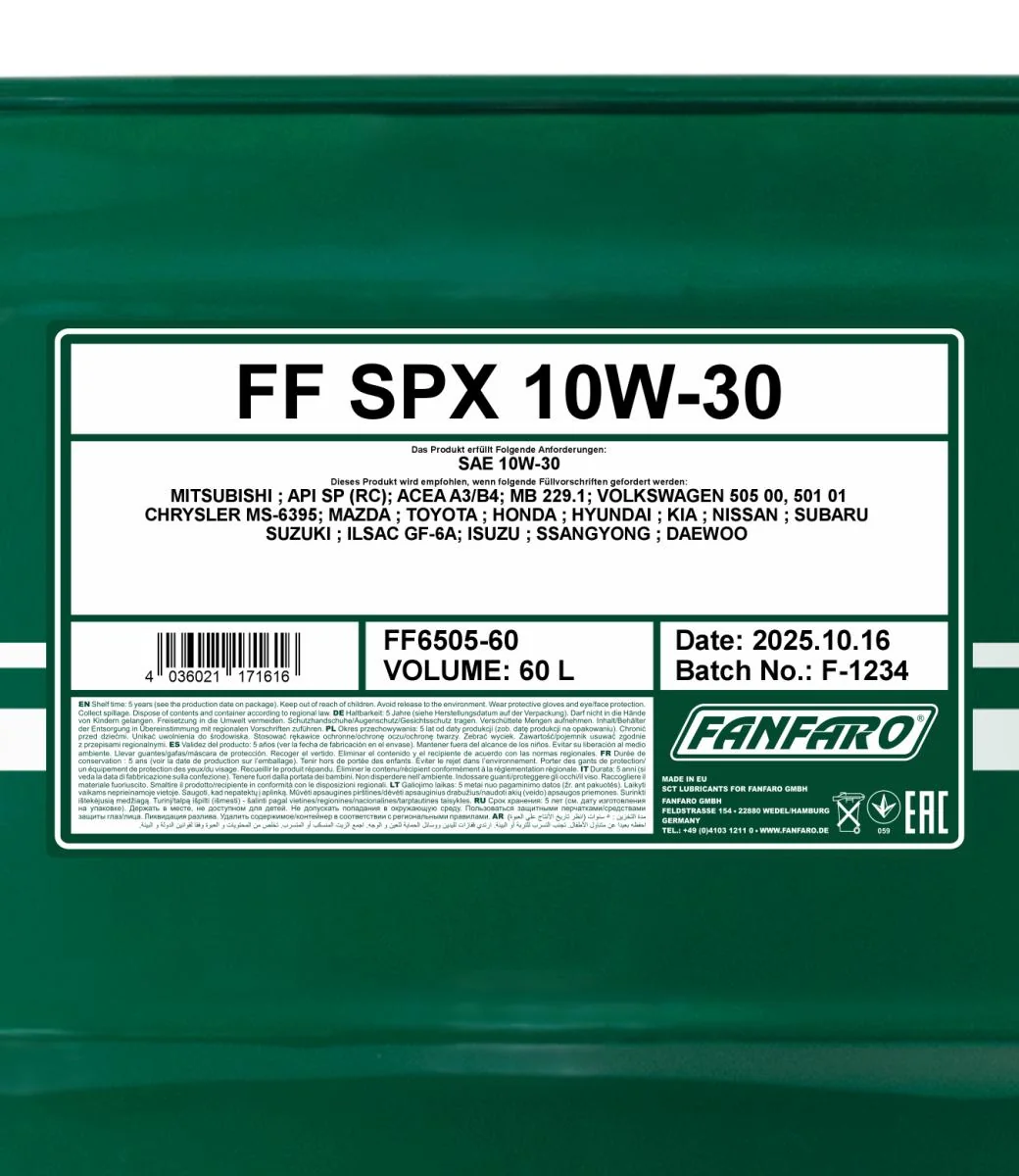 FANFARO - FF650560 - SPX 10W-30 60L