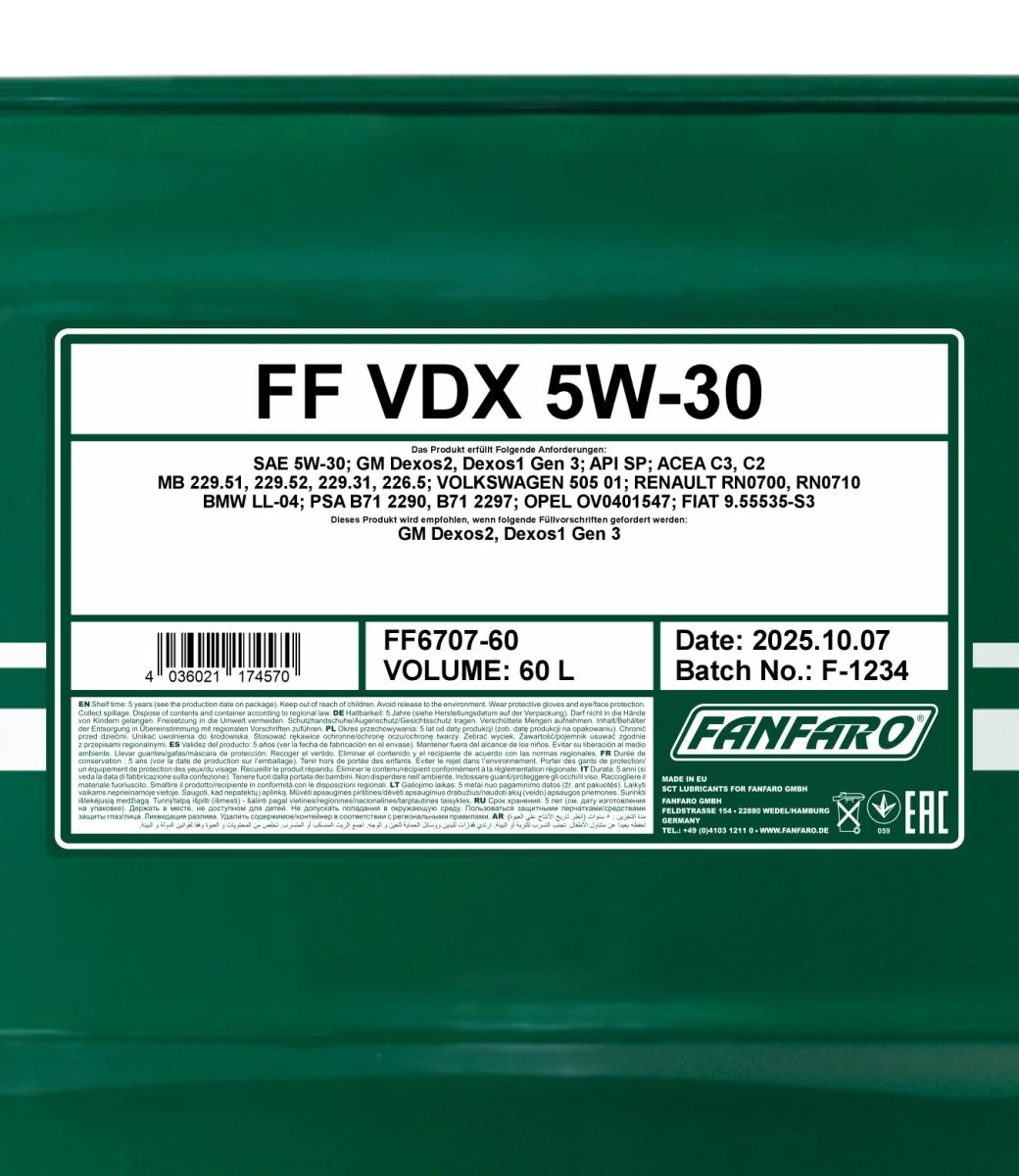 FANFARO - FF670760 - VDX 5W-30 60L