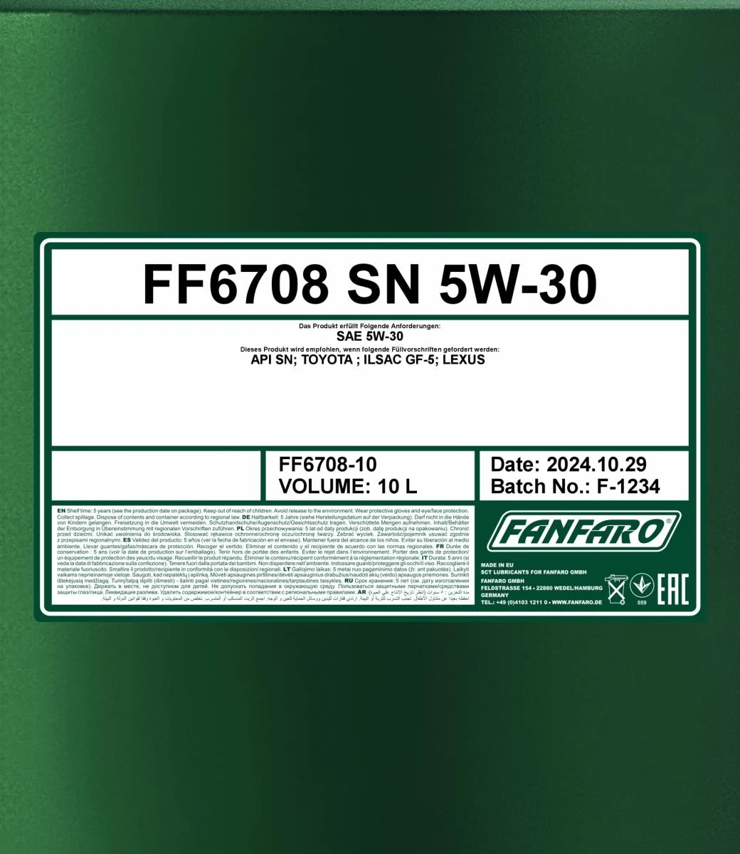 FANFARO - FF670810 - SN für Toyota Lexus 5W-30 10L
