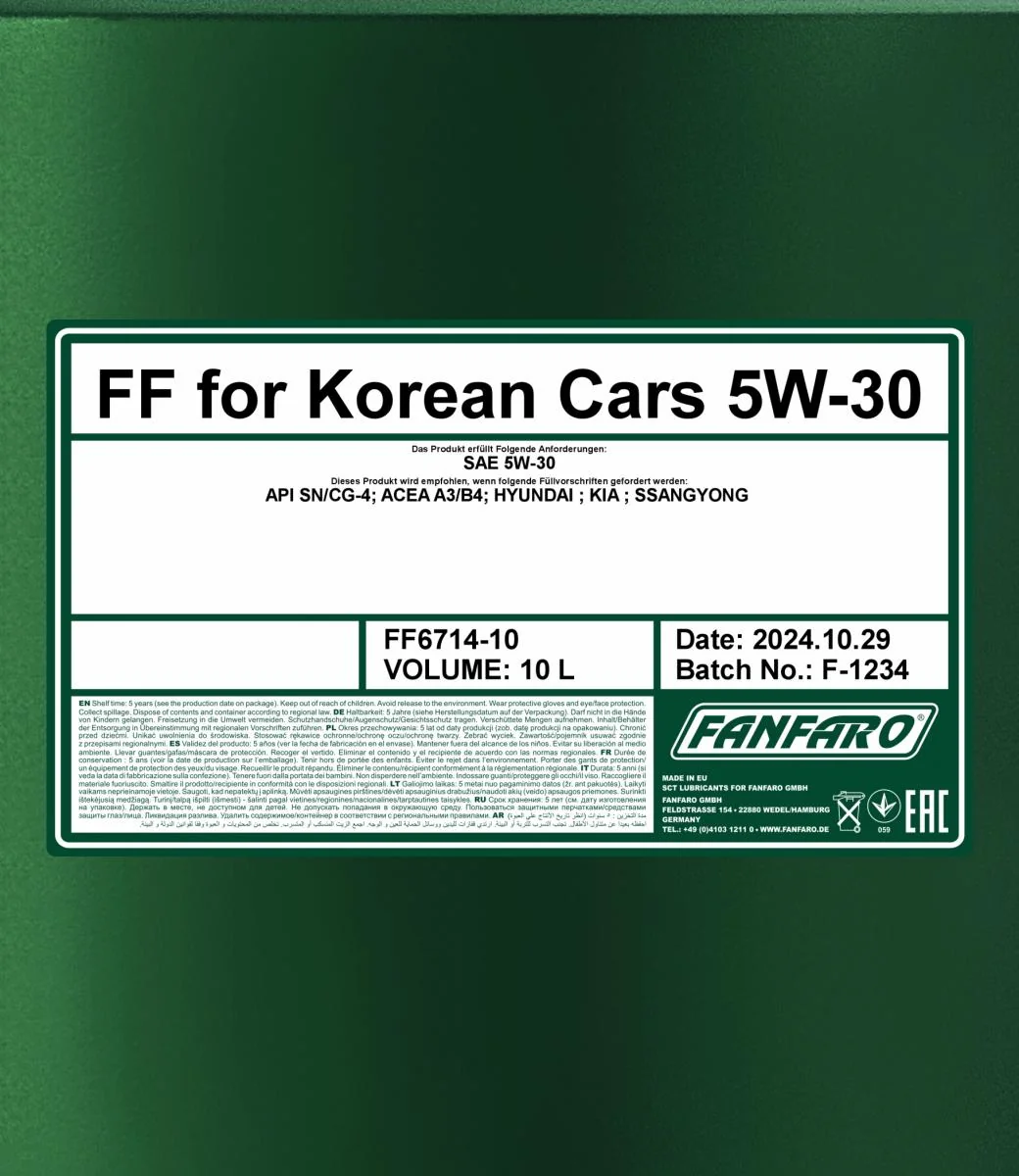 FANFARO - FF671410 - für Koreanische Autos 5W-30 10L