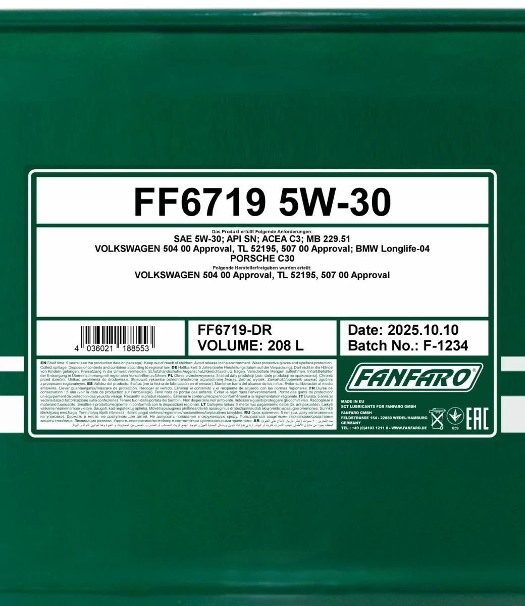 FANFARO - FF6719DR - SAE 5W-30 208L