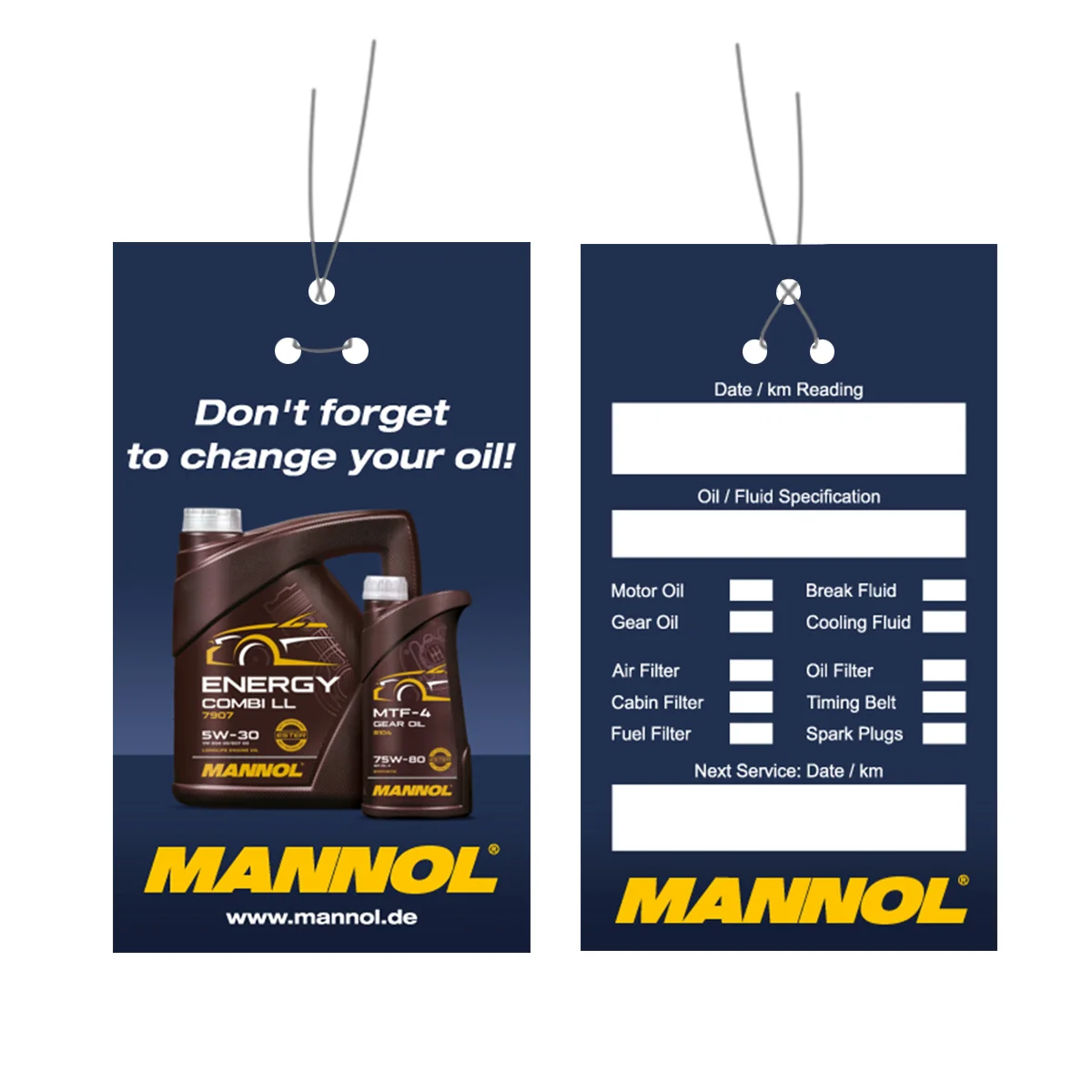 MANNOL® - MN1801 - Oelwechselaufkleber (Oelwechselschilder) 1St