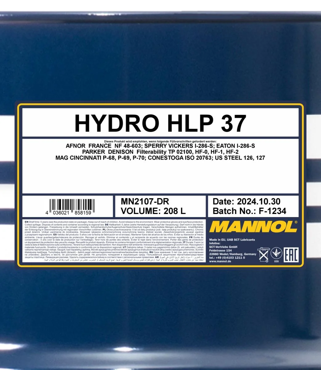 MANNOL® - MN2107DR - Hydro HLP 37 208L