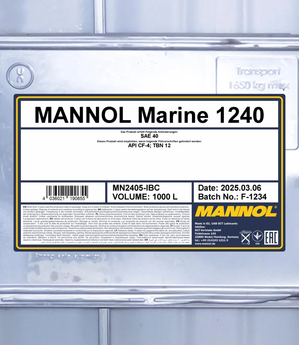 MANNOL® - MN2405IBC - Marine 1240 SAE 40 1000L
