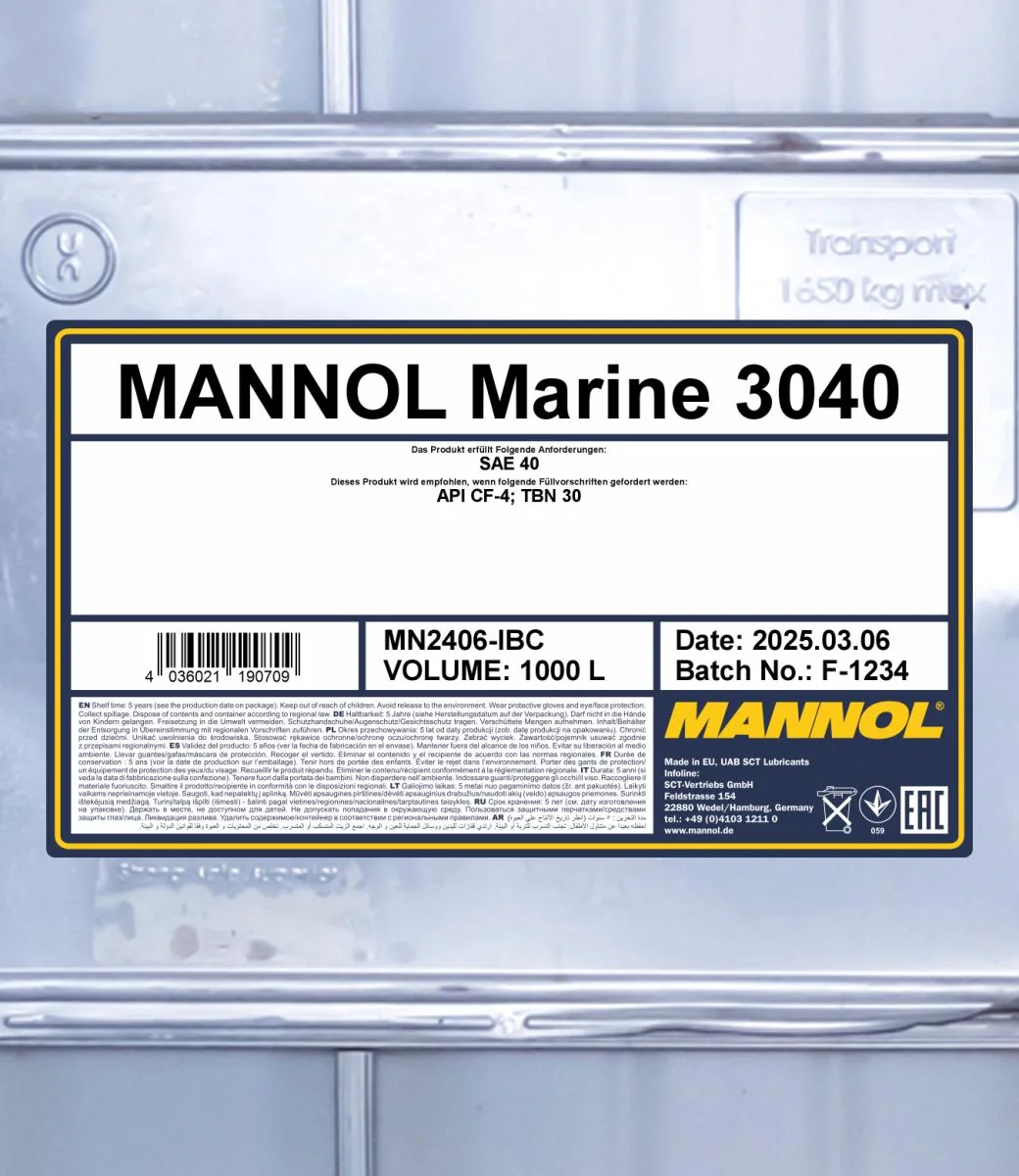 MANNOL® - MN2406IBC - Marine 3040 SAE 40 1000L