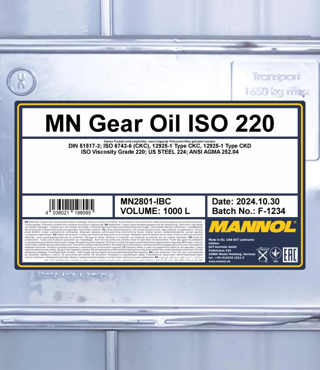 MANNOL® - MN2801IBC - Getriebeoel ISO 220 2801 1000L