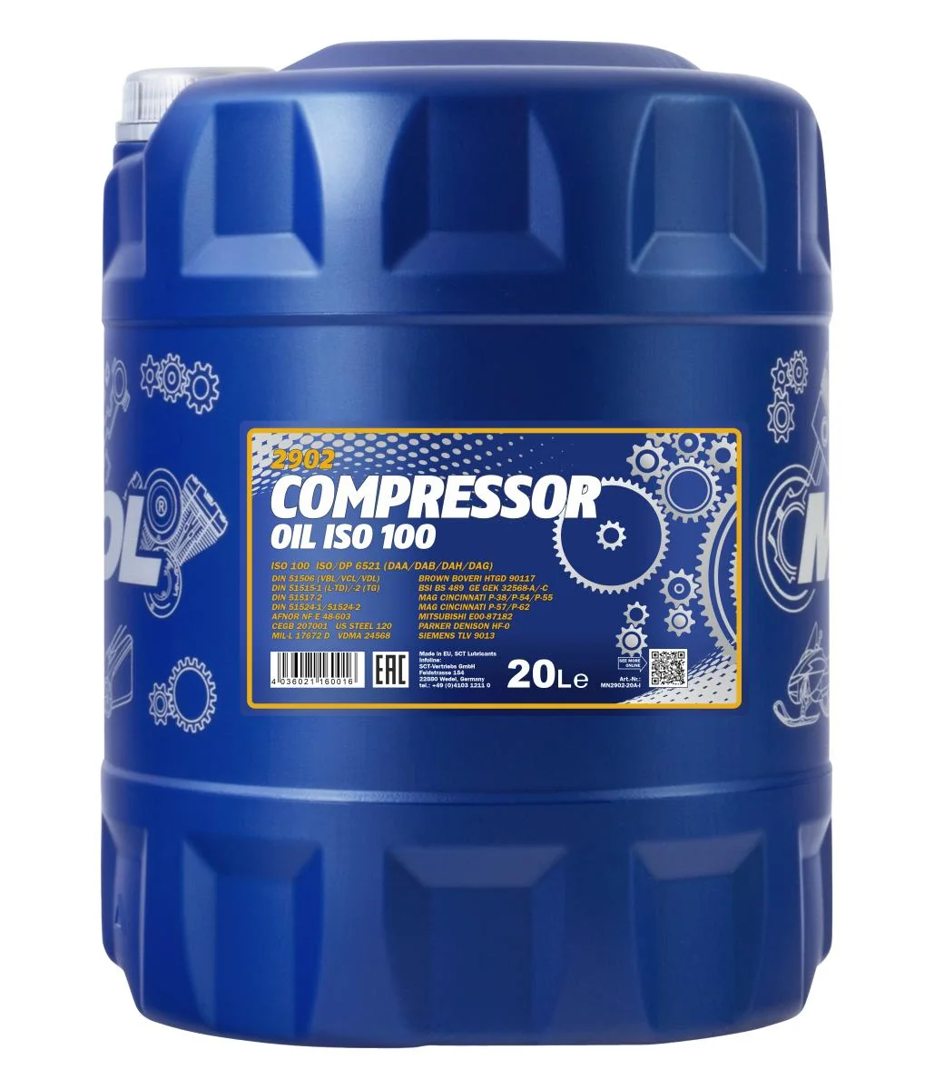 MANNOL® - MN290220 - Kompressoroel ISO 100 2902 20L