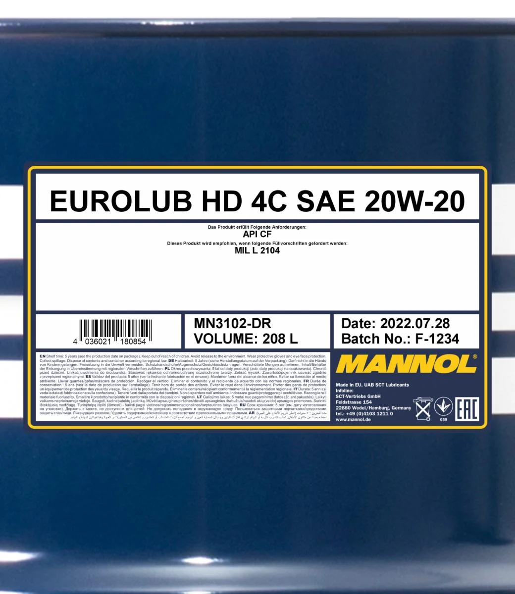 MANNOL® - MN3102DR - Multifunktionsoel 208L