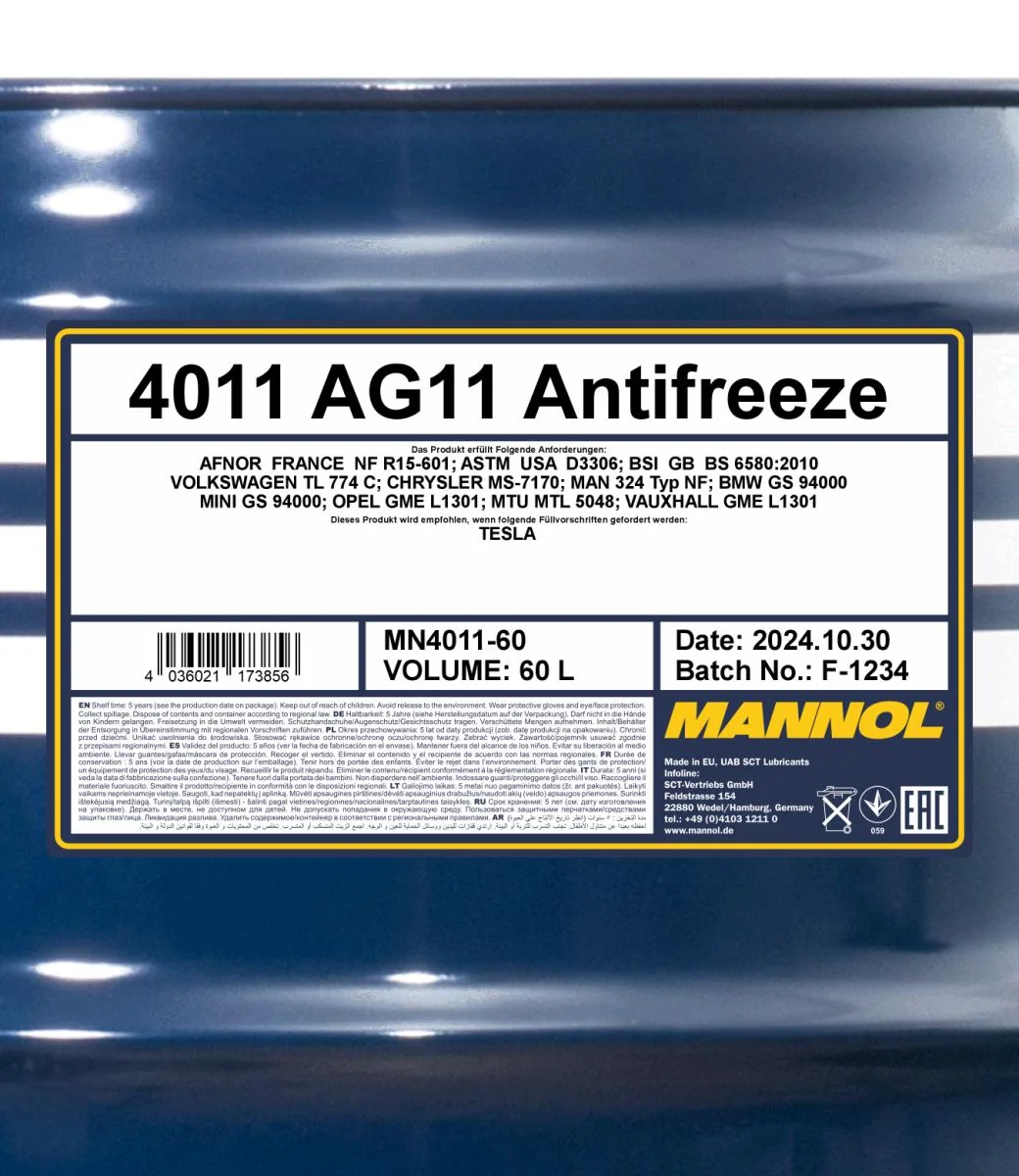 MANNOL® - MN401160 - Frostschutz AG11 (-40) Longterm 60L