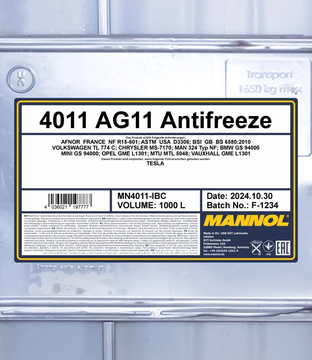 MANNOL® - MN4011IBC - Frostschutz AG11 (-40) Longterm 1000L