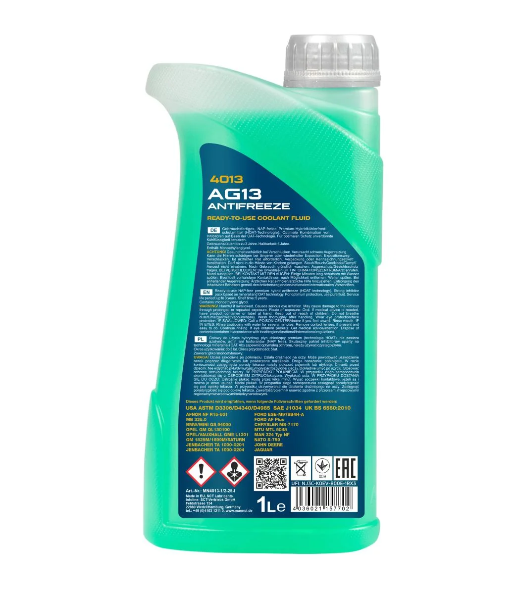 MANNOL® - MN40131 - Frostschutzmittel AG13 (-40) Hightec 1L