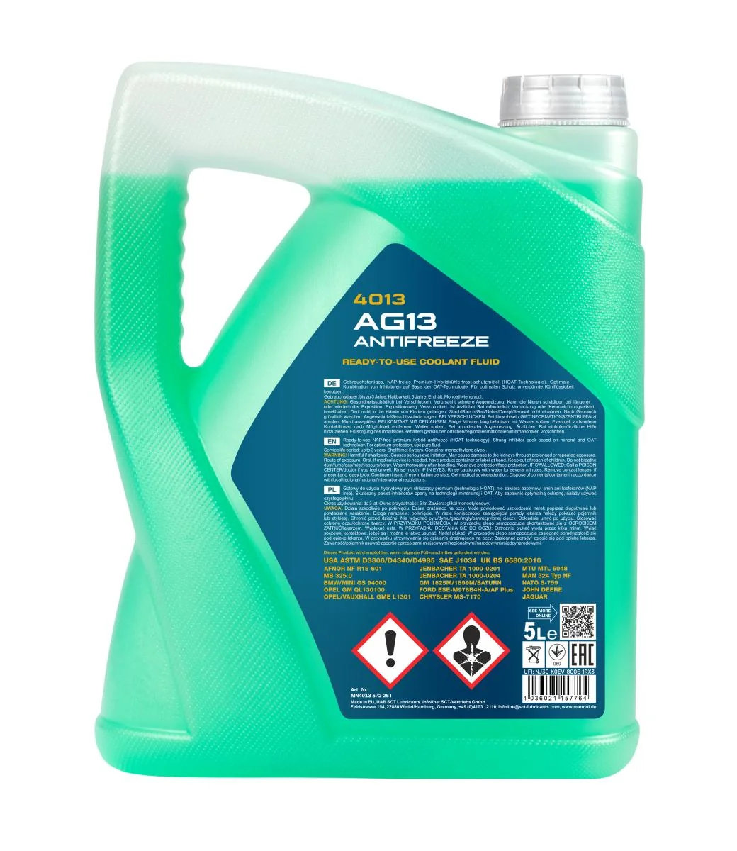MANNOL® - MN40135 - Frostschutzmittel AG13 (-40) Hightec 5L