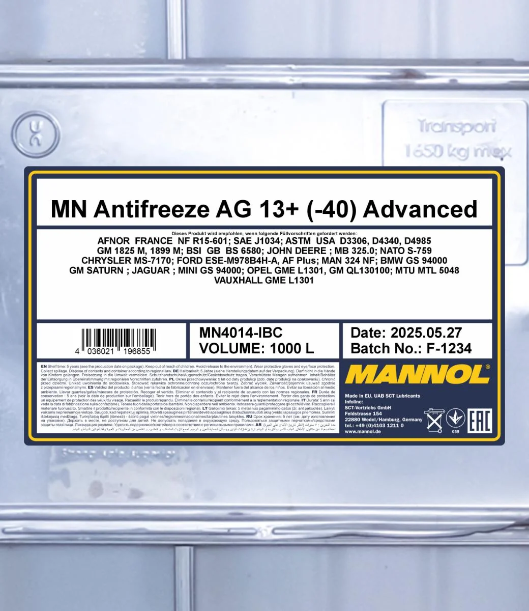 MANNOL® - MN4014IBC - Kuehlerschutz AG13+ (-40) Advanced 1000L