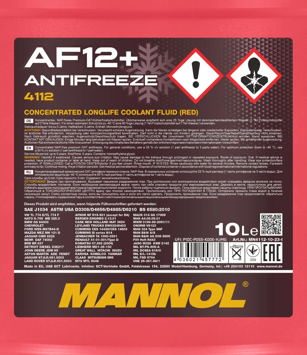MANNOL® - MN411210 - Frostschutz AF12+ Longlife 10L