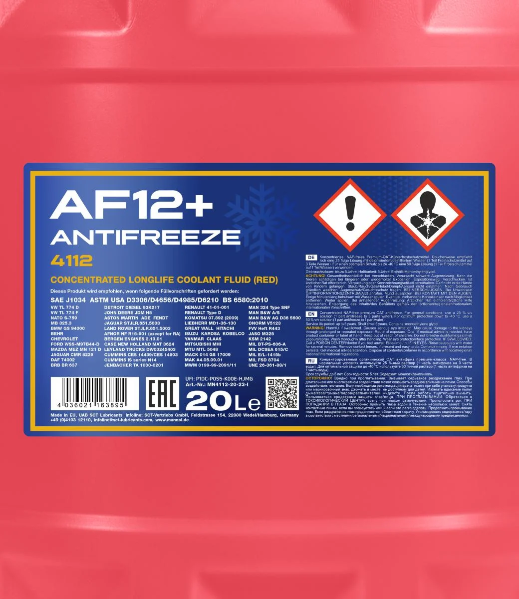 MANNOL® - MN411220 - Frostschutz AF12+ Longlife 20L
