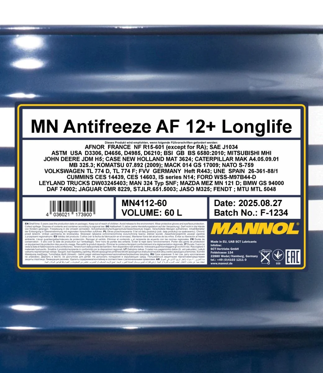 MANNOL® - MN411260 - Frostschutz AF12+ Longlife 60L