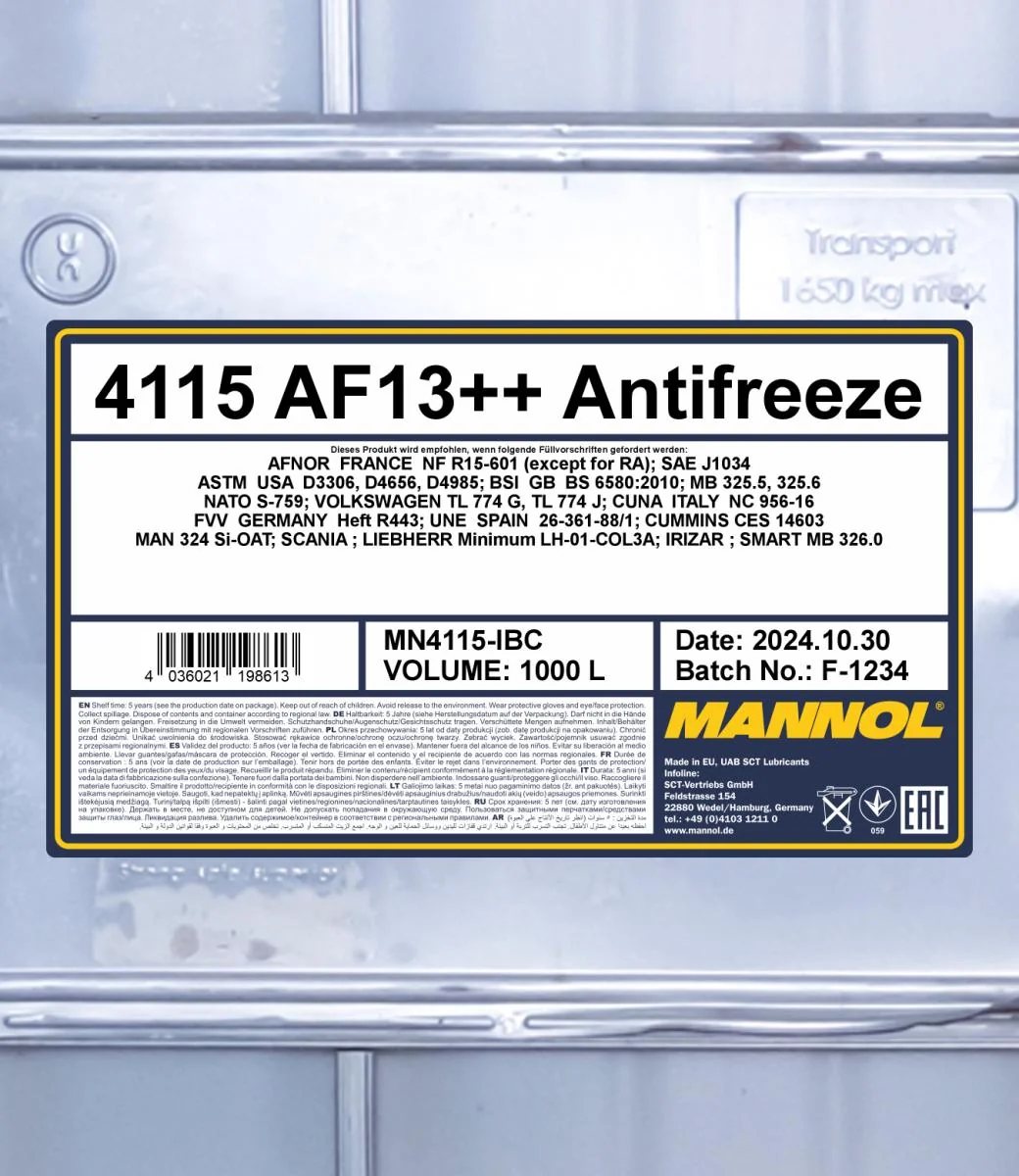 MANNOL® - MN4115IBC - Frostschutzmittel AF13++ 1000L