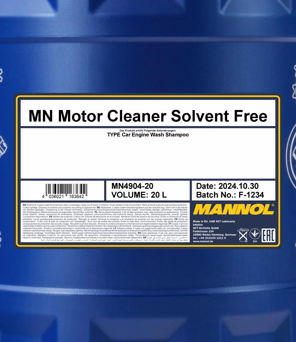 MANNOL® - MN490420 - Motorenreiniger Loesungsmittelfrei 4904 20L