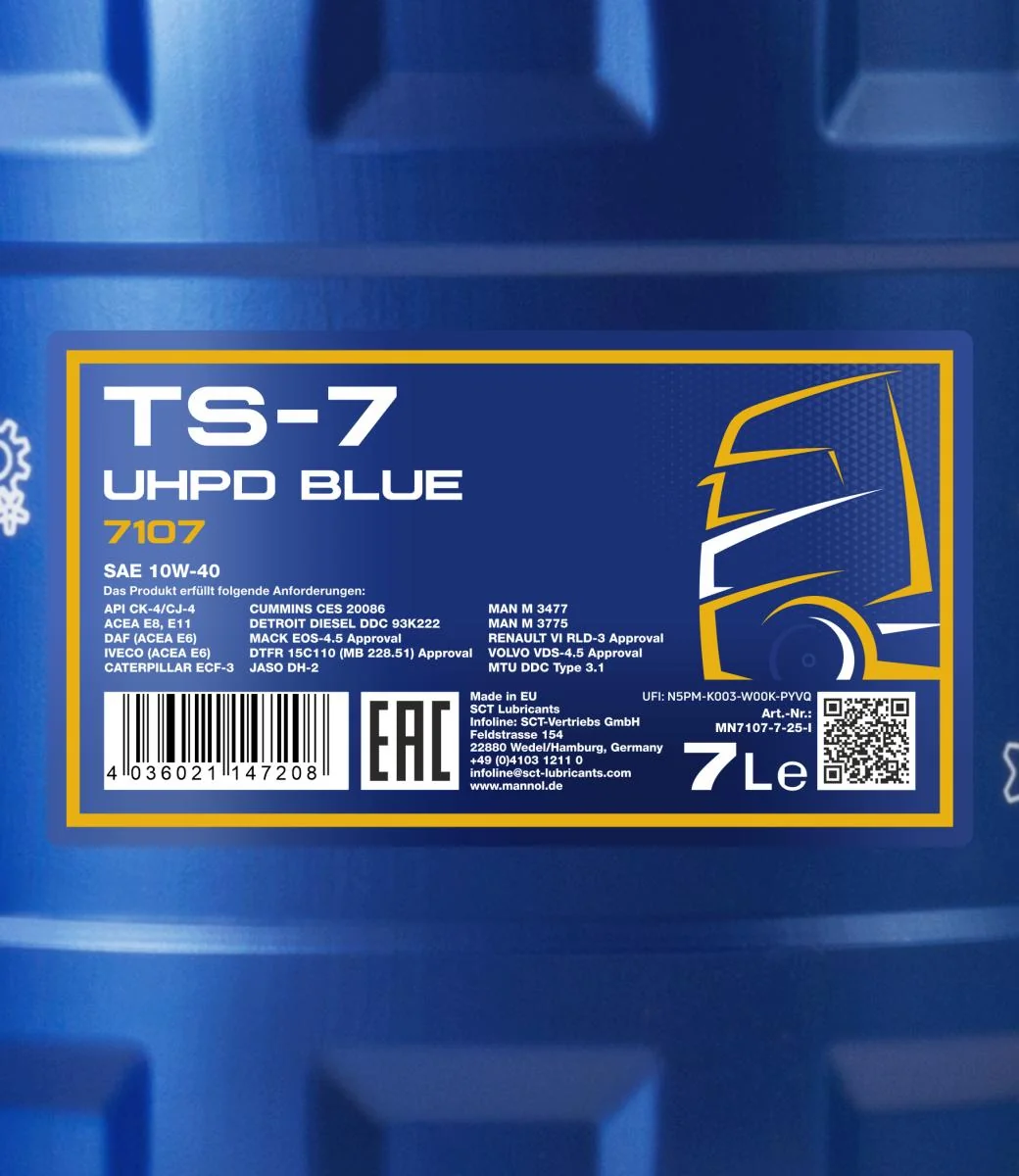 MANNOL® - MN71077 - TS-7 UHPD 10W-40 Blau 7L
