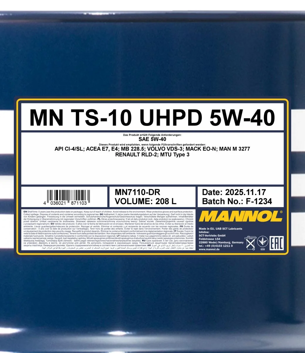 MANNOL® - MN7110DR - TS-10 UHPD 5W-40 208L