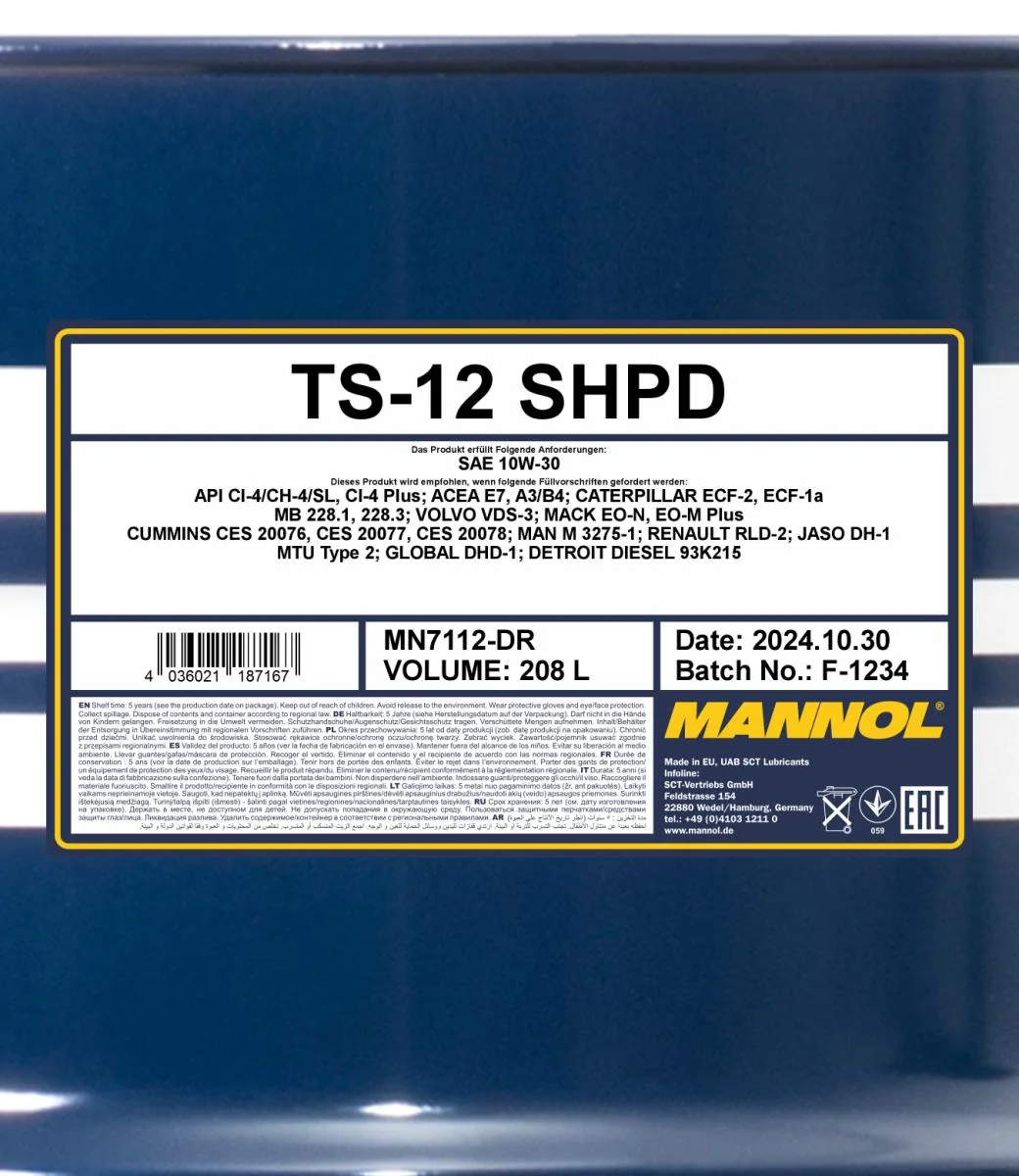 MANNOL® - MN7112DR - TS-12 10W-30 208L