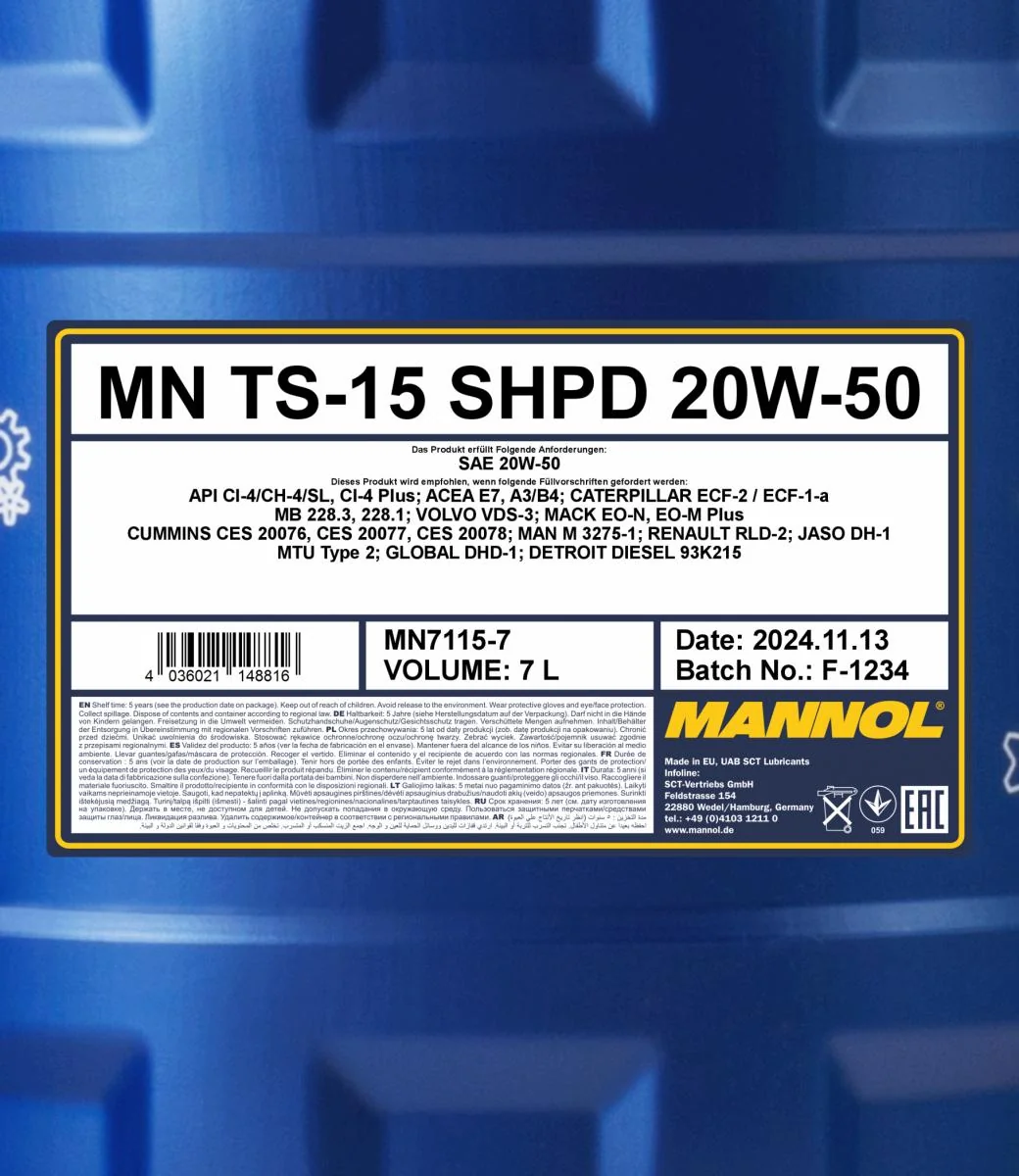 MANNOL® - MN71157 - TS-15 SHPD 20W-50 7L