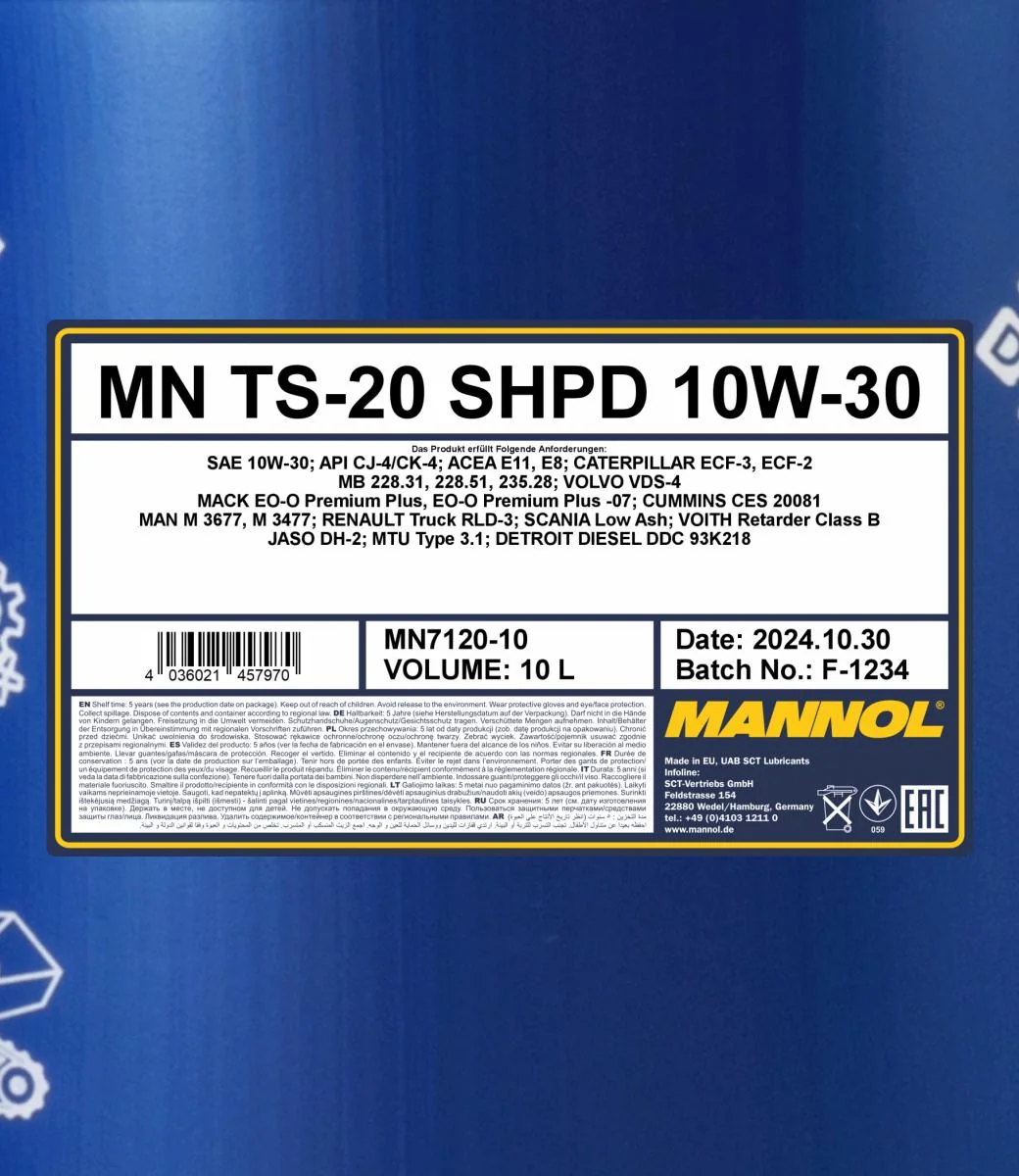 MANNOL® - MN712010 - TS-20 SHPD 10W-30 10L